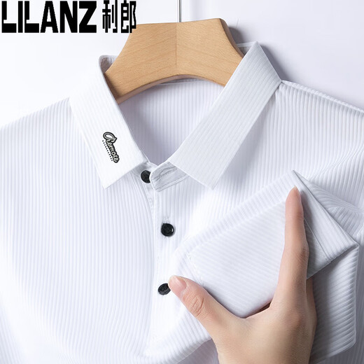 Camiseta de manga corta para hombres de Lilang Camisa de polo de mediana edad de la solapa de manga de verano