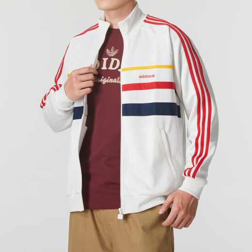 阿迪达斯 （adidas）三叶草外套男装女装2025秋季新款运动服撞色立领针织休闲夹克上衣 IW3233 XS