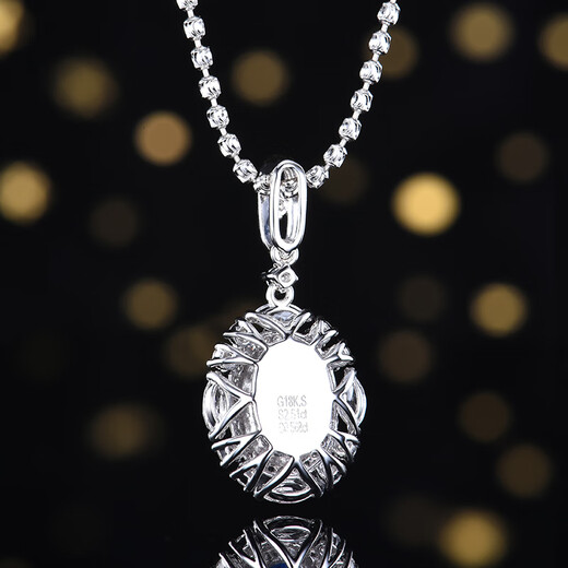 HEEKAIYI Royal Sapphire Necklace Women's Diamond Pendant Luxury Jewelry Chinese Valentine's Day Birthday Gift for Wife and Girlfriend Selected Royal Sapphire Necklace 2.51 carats 18k gold chain