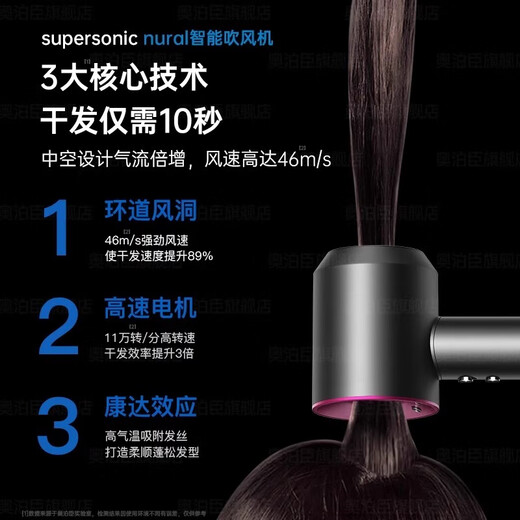 Xiaomi Baby Series National 3C Certification Hair Dryer Bladeless High Speed High Power Hair Dryer Does Not Harm Your Hair Home Silent Billion Level Negative Ion Hair Blow Barber Shop Quick Drying Gift Box Single Nozzle Pink Gold 4.5 Billion Level Negative Ions丨Constant Temperature Hair Care