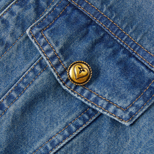 Robe de jean français Xiangy pour les femmes 2025 automne nouveau tempérament rétro à manches longues rond coule pur coton jupe route bleu l 165 / 88a / 110-125jin [Jin est égal à 0,5 kg]