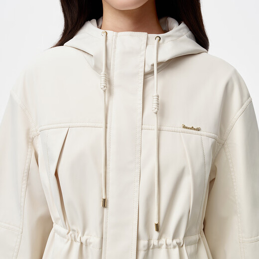 Kelaidier 2025 new autumn short coat women's waist thin medium and long casual windbreaker light orange yellow L