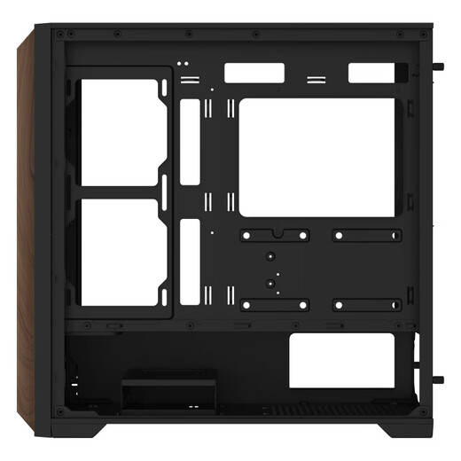 SAMA Yanzhishen Computer-Gaming-Gehäuse (360 Wasserkühlungspositionen/Multi-Lüfter-Positionen/Glasseitendurchdringung/unterstützt lange Grafikkarten und ATX-Motherboard-Positionen) kleines Windkanalgehäuse schwarz (Typ-C+ unterstützt nur MATX-Motherboards)