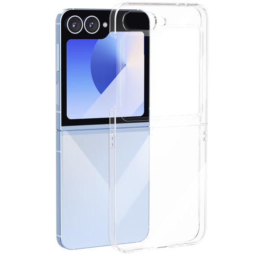 0 Grad geeignet für Samsung Z Flip6 Mobiltelefon Hülle transparente Schutzabdeckung Faltblatt Bildschirm Flip-Typ Voll-Inclusive-Anti-Fall-Schutzlinsen Samsung Z Flip6-Transparent-transparent