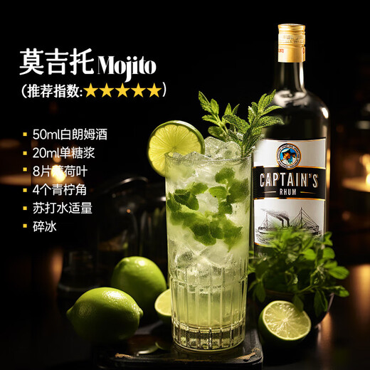 路易布兰登（LOUIS BRANDON）洋酒调酒基酒威士忌白兰地朗姆酒金酒伏特加调鸡尾酒五支组合套装