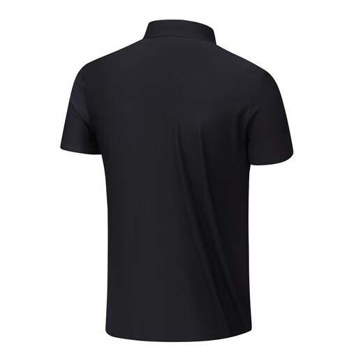 Kaileshi Mint Men's Short Sleeve POLO Shirt Summer Moisturizing Quick-Dry Ice Silk Thin Outdoor Leisure Sports T-shirt 12358 Obsidian Black 2XL (168-180cm/150-165Jin[Jin equals 0.5 kg])