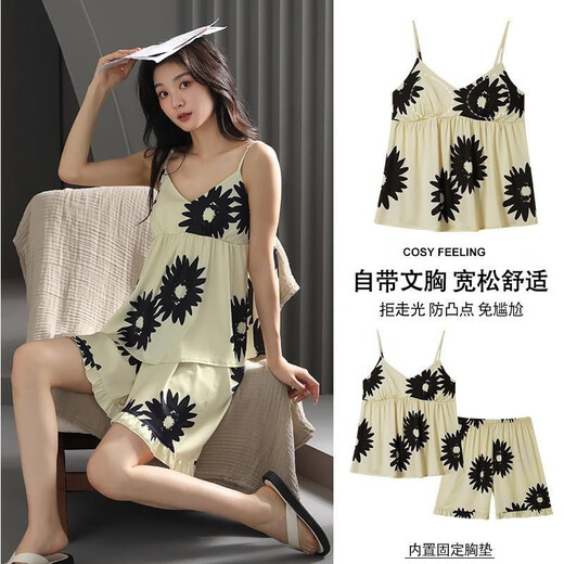 Palando Summer Damas Pajamás para suspender con almohadilla de pecho
