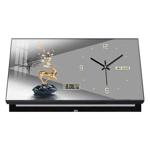 
Yaoshijia painting light luxury electric meter box decoration painting with clock and watch household electronic perpetual calendar clock cover distribution box power switch box hanging painting JD121.27 perpetual calendar + watch 80*40cm (cover 70*30) lift cover/strip black frame