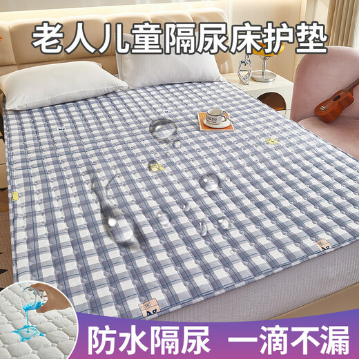 灌湘鸟隔尿垫1.8米x2米a类防水床垫婴儿加厚褥子软垫布底尿布床单可水洗 菠萝浅绿-新升级TPU防水隔尿垫 201*221cm【2.0米双人加大床】