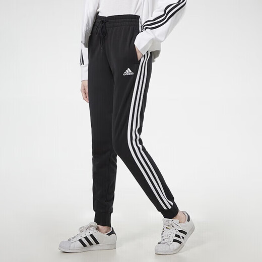 阿迪达斯 （adidas）女装运动套装秋季新款舒适休闲连帽卫衣套头衫上衣收口长裤两件套 HM7482+GM5542 XL