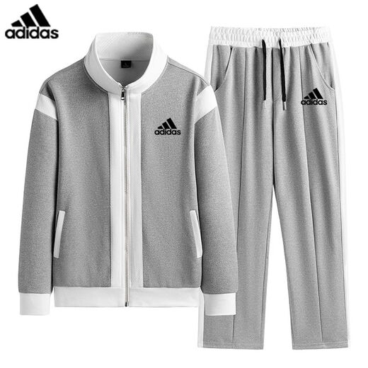 Adidas Clover Casual Sportswear Set für Männer und Frauen Frühling Neue lose Casual Fitness, die atmungsaktive zweiteilige Set Cardigan-Farbbündel-Set [weiß] M empfohlen 105-120jin [Jin entspricht 0,5 kg]