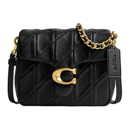 蔻驰（COACH） Times Square Tabby 17 品牌徽标翻盖开合 羊皮革 斜挎单肩包 小 基础装(包+防尘袋)