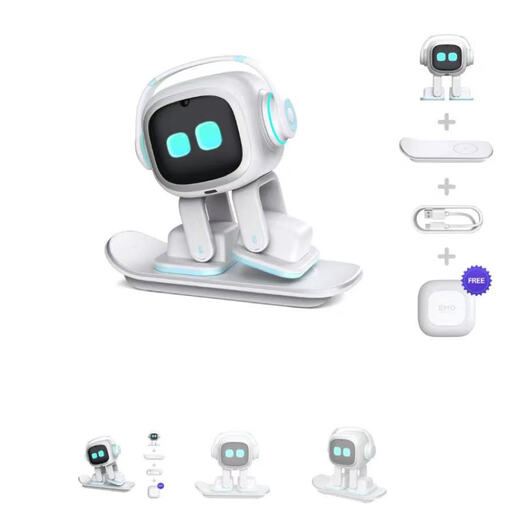 UBL EMO ROBOT Intelligent AI Communication émotionnelle Interactive Dialogue de dialogue Vocation Reconnaissance EMopet Desktop Companion Toy One-à un Service Emo Emo Standard Edition Black