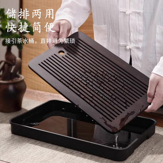 Home Easy Bamboo Small Tea Table Tea Tray Kung Fu Tea Set Tea Ceremony Accessories Small Tray Simple Water Storage Drainage Tea Tray Large