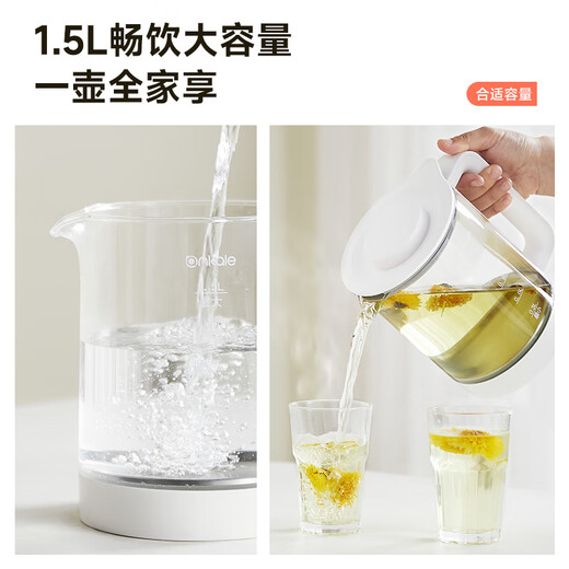 Ankale health pot 1.5L fully automatic constant temperature kettle 304 stainless steel + high borosilicate glass household large capacity office tea making hot water with tea drain AJL-15Y03