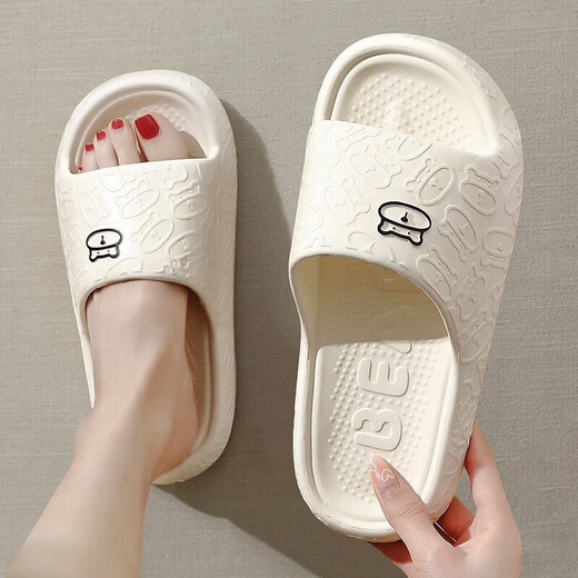 Anshangfen Antibacterial и Anto-Slip Anti-Antor Slippers для женщин, четыре сезона в помещении дома eva толстая подошва, устойчивая к ступенчатую купания, пары ванной комнаты для мужчин, бежевый 38-39 стандартный размер [внутренняя длина 250 мм]]