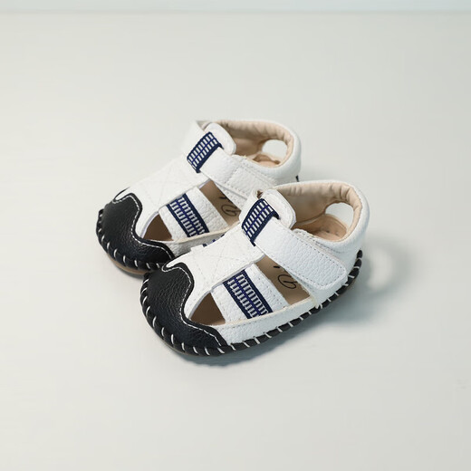Tanbeiman Infant Sandals Toddler Shoes 0-1 Years Old Summer Soft Sole Non-Slip Thin Boys' Shoes Are Not Easy to Fall Off Anti-Kick White Inner Length 13cm Suitable for 9-16 Months