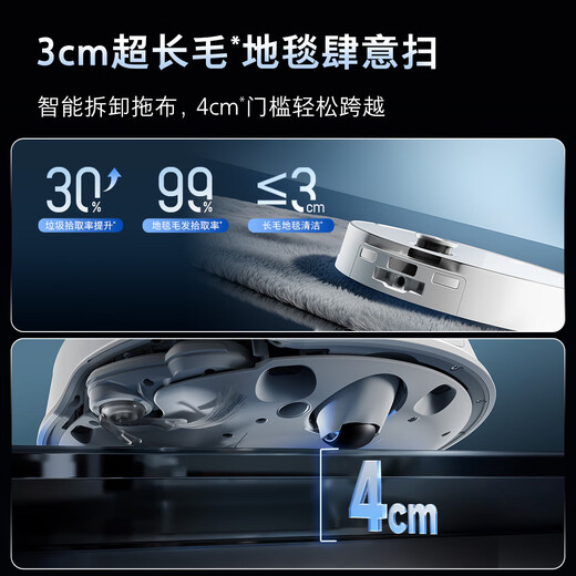 Roborock Robot de balayage P20 Ultra Plus Machine de balayage, de nettoyage, de lavage et de séchage Collecte automatique de poussière Vadrouille de lavage à l'eau chaude Essuyage Machine à laver le sol Aspirateur A2250RR