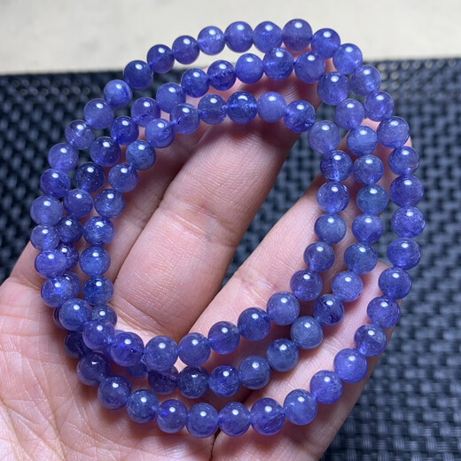 Chilu Tanzania Natural Tanzanite Ocean Heart Single Circle Bracelet Gemstone Jewelry Purple Sapphire Crystal Bracelet Gift for Women (A95) Approximately 4.9-5.4mm