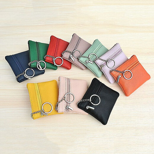 Hummer Mini New Small Card Bag, All-Match Key Bolet, Wallet de moneda de moda, almacenamiento compacto, billetera pequeña, cremallera, bolsa de monedas, negro suave