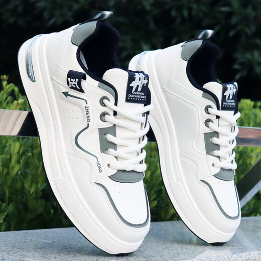 Herren Sommer Neue vielseitige Männer Sports-Freizeitschuhe Koreanische Version wasserdichte Verschleiß-resistenter Schüler Trendy White Schuhe Männer Ke 9905 Weiß und Schwarz 38
