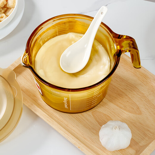 Home KATEI STORY Japanese oil pot lard tank household high temperature resistant high borosilicate glass chili meat oil pot with lid seasoning storage tank high borosilicate heat resistant lard tank 500ml