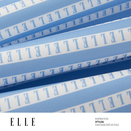 ELLE French Striped Lounge Suit Can Be Weared High-Quality Satin Short-Sleeved Shorts Pajamas Autumn and Summer New Blue (Bottoms) S