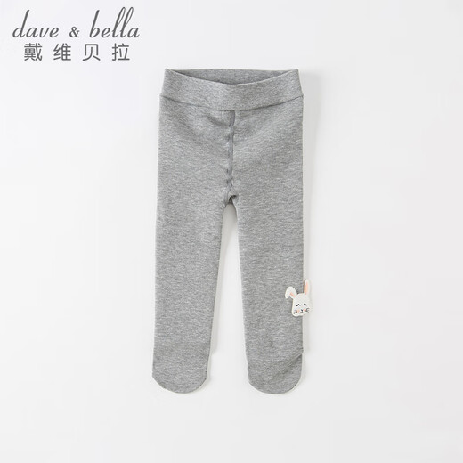 DAVE&BELLA children's leggings, baby socks, autumn and winter girls' pantyhose, toddler elastic socks, fashionable children's socks, children's clothing, gray 140cm (recommended height 130-140cm)