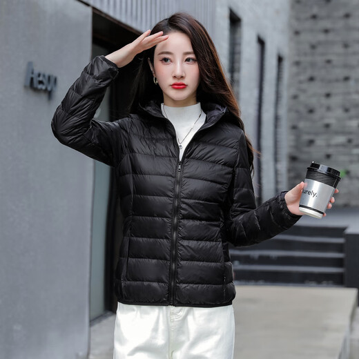 Yalu Light Thin Down Jacket Women 2025 New Large Size 90 White Duck Down Short Autumn and Winter Lightweight Hooded Cold Warm Jacket