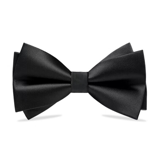 GLO-STORY gift box men's bow tie groomsmen formal wedding British bow MLD824065 black-double knot