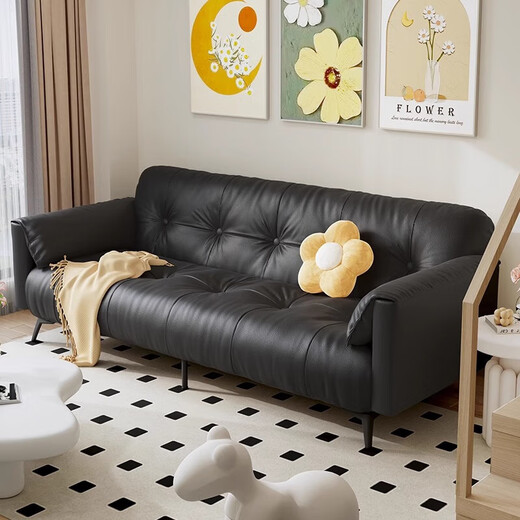 Yaji Sofa Bett integriertes Dual-Purple-Katzenklauenhaut 2025 Neues Doppelsofa Haushalt Wohnzimmer Elefant Ohr Schlafzimmer Sofa Beige [verbessertes Katze kratzend Katze] Dreifach 1,7 m +2 Kissen Kissen