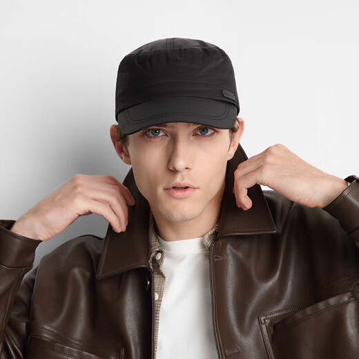 Kenmont thickened warm quilted pure black peaked cap men's autumn and winter outdoor street cold flat cap km-2651