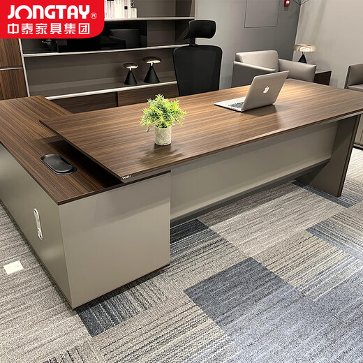 Zhongtai light luxury simple modern leadership boss desk desk large capacity desk president manager desk and chair combination 1.8 meters