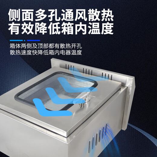 Outdoor 304 stainless steel double door instrument box rainproof button monitoring box 201 distribution box control cabinet IP65 width 500 height 600 depth 250_201