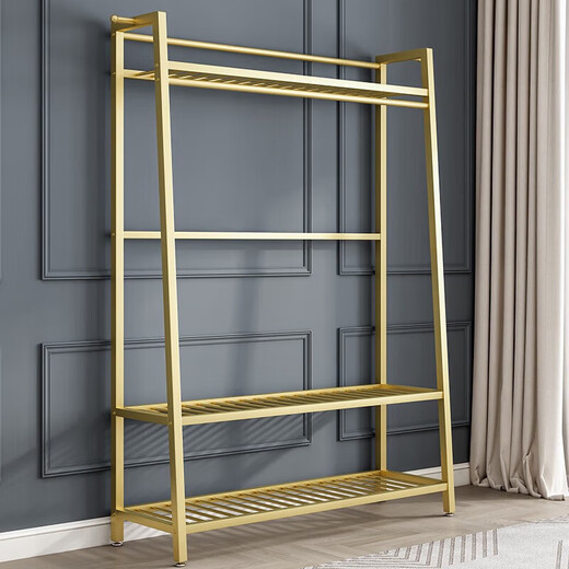 Kleiderregal bodenhaftes Schlafzimmer Kleidung Kleiderbügel Balkon Haushalt Kleidung Kleidung Aufbewahrungsbügel Aufbewahrung 9853 Gold [Länge 120 Breite 38 Höhe 170]
