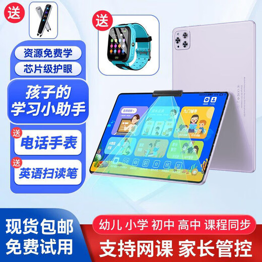 New product 12-inch paper-like eye protection screen primary school to high school synchronous reading tutoring student learning machine tablet computer silver 512G top delivery comes with stylus leather case and scanning pen