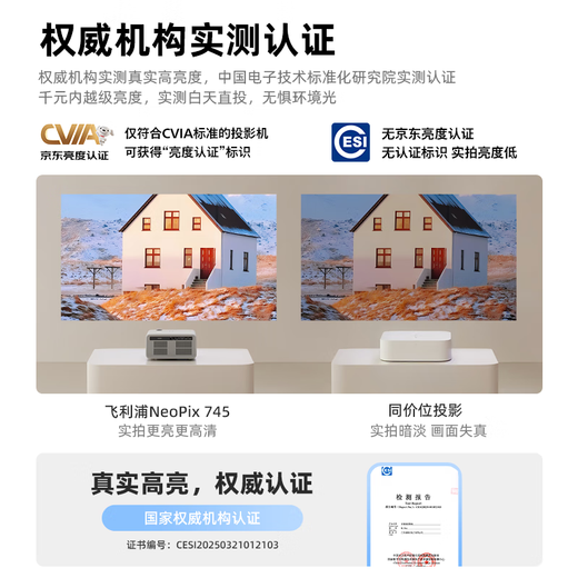 Philips (PHILIPS) NeoPix 745 projector for home use, office training, game projector, smart home theater TV (sensorless autofocus, ultra-clear and bright direct projection)