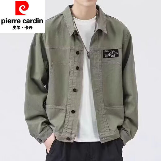 Pierre Cardin Jacket Herren Frühling und Herbst 2025 Neues Hemd Revers Herumn Herren Work Jacket Frühherbst Jacke Top [Upgrade-Version] K12806 Black 5XL [Empfohlen 180-200jin [Jin Equals Equals 0,5 kg]]