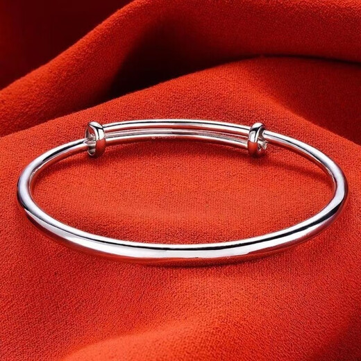 Hong Kong genuine Pt950 platinum bracelet for women 18k gold glossy solid bracelet fashion moissanite bracelet gift 28.8g platinum elegant glossy push-pull bracelet