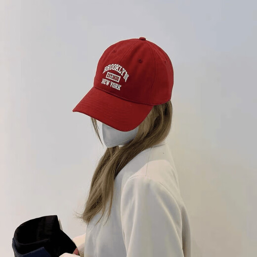 语森忆韩版刺绣帽子女百搭棒球帽男遮阳防晒帽显脸小鸭舌帽 3881常规码-黑色 M (56-58cm)