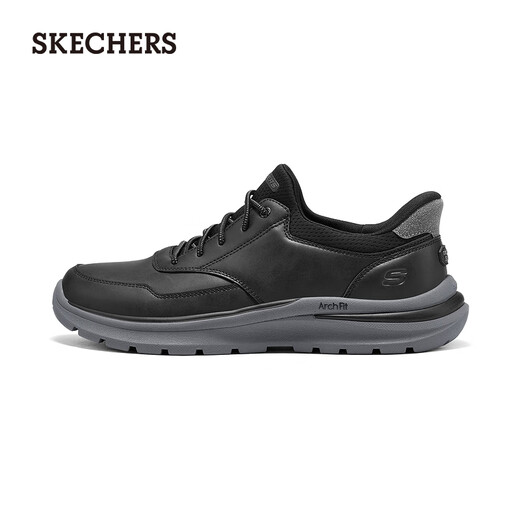 Skechers leather shoes men's slip-on soft-soled casual leather shoes 2025 autumn new arch support flash-on shoes 205492