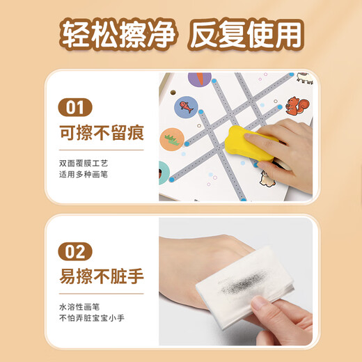 Xingxingzhou Pen Control Training Kindergarten Introduction to Practice Copybook Children can erase card 2 years old 3 babies digital writing book educational toys 2 years old + [Pen Control Training] 64 pages