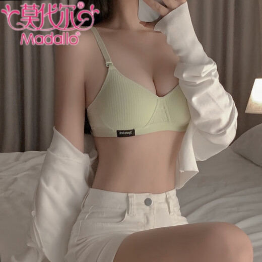 莫代尔无钢圈美背内衣女小胸聚拢显大少女学生简约休闲运动文胸性感胸罩 黑色 70A 32B通杯