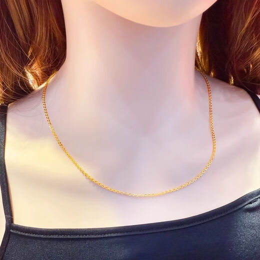 RSRDDY Lao Fenghuang Gold Store's same necklace 999 women's fine clavicle chain O-shaped chain gold-plated chain for my wife 18k gold 0-shaped necklace Lao Fengxiang's same style