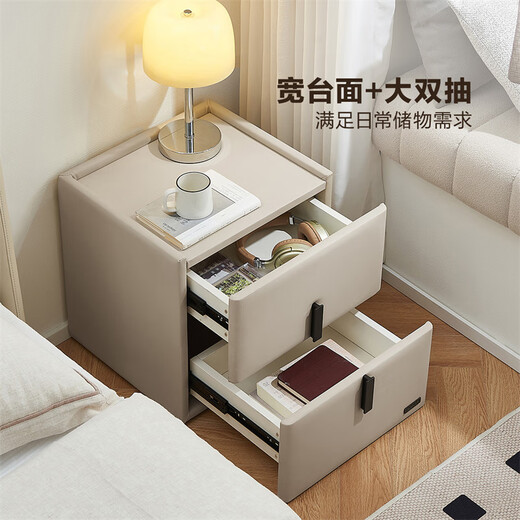 Quanyou Home Modern Simple Bedside Table Bedroom Leather Art Soft Bag Small Drawer Storage Storage Cabinet 332KD