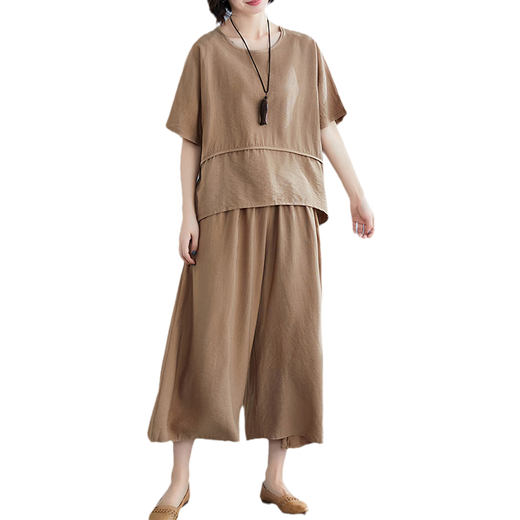Hengyuanxiang Pantalon à jambes larges pour les femmes pour les femmes à la mode mince et décontractée 2025 Nouvelle graisse MM de grande taille en coton minceur en vrac et en deux pièces en deux pièces Black L [90-150jin [Jin est égal à 0,5 kg]]]