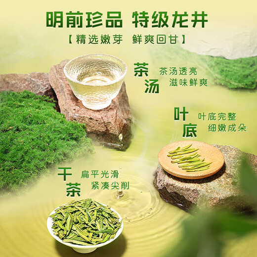 西湖牌2025新茶上市绿茶龙井茶叶 特级精选50g罐装 明前茶春茶
