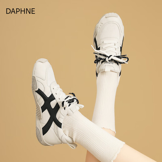 
Daphne double-lace-up thick sole height-enhancing 4CM German training shoes for women 2025 autumn new couple shoes non-slip and durable versatile shoes off-white 37