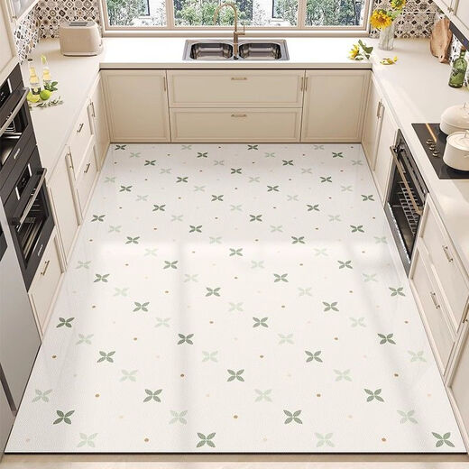 
Kitchen anti-slip mat oil-resistant and dirt-resistant can be rinsed kitchen floor mat pvc waterproof and oil-resistant, free washable floor mat kitchen 15917-Qingyuandai 200x300cm (clean waterproof and oil-resistant as soon as you wipe)