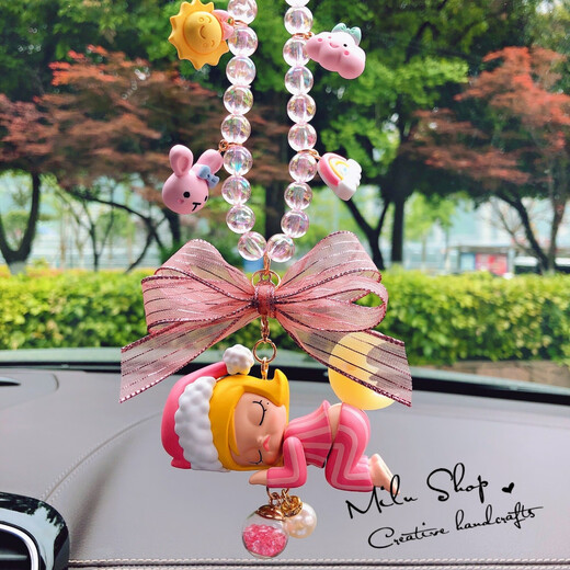 Yusenyi Pop Mart Molly's car pendant interior pendant car rearview mirror internet celebrity hanging gift Teddy baby